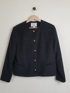 AVOCA Collection Lambswool Cashmere Angora Jacket Made In Ireland Size Large